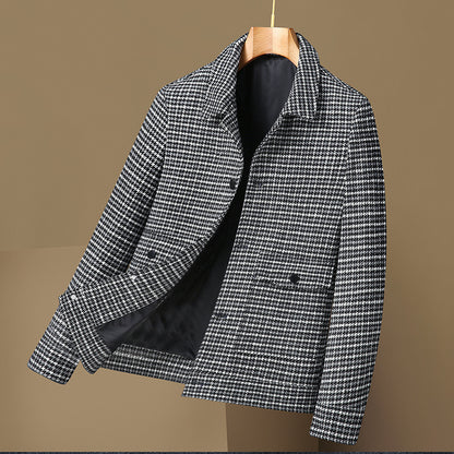 Classic Houndstooth Wool Jacket