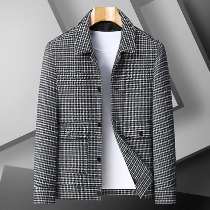 Classic Houndstooth Wool Jacket