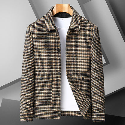 Classic Houndstooth Wool Jacket