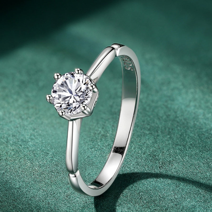 S925 Silver Classic Diamond Ring